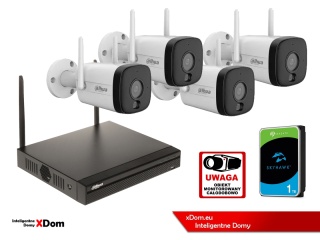 Zestaw monitoringu IP Dahua 4 Kamery WI-FI 5MPx aktywne odtraszanie LED IR do 30m