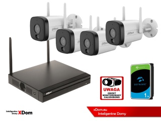 Zestaw monitoringu IP Dahua 4 Kamery WI-FI 5MPx aktywne odtraszanie LED IR do 30m
