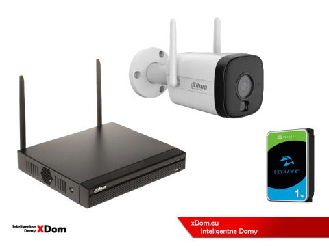 Zestaw monitoringu IP Dahua Kamera WI-FI 5MPx aktywne odtraszanie LED IR do 30m