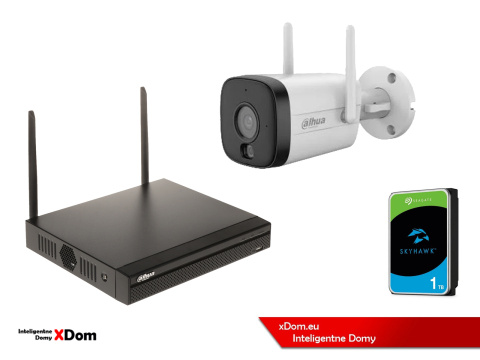 Zestaw monitoringu IP Dahua Kamera WI-FI 5MPx aktywne odtraszanie LED IR do 30m