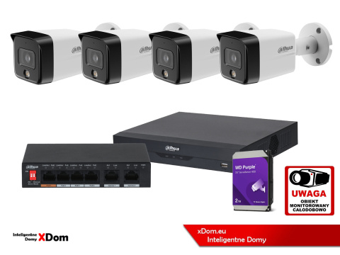 Zestaw monitoringu na 4 kamery IP 6MPx Dahua IPC-HFW1639TC-A-IL-0280B-S6