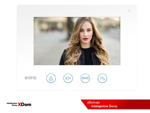 MONITOR ''EURA'' VDA-42A3 ''CONNECT+'' - biały, 7'', otwieranie 2 wejść, AHD