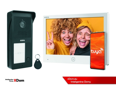 Wideodomofon EURA 2-żyłowy VDP-49A3-2TY biały Tuya