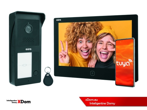 Wideodomofon EURA 2-żyłowy VDP-49A3-2TY czarny Tuya