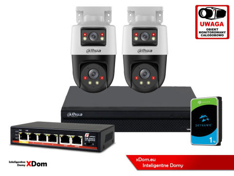 Zestaw monitoringu IP Dahua kamera obrotowa 2MP SDT2A200-2F-NB-A-PV