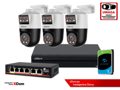 Zestaw monitoringu IP Dahua kamera obrotowa 2MP SDT2A200-2F-NB-A-PV