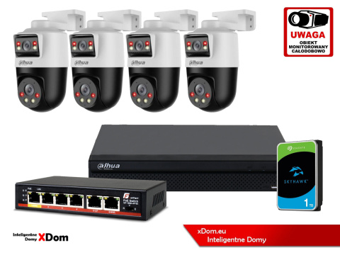 Zestaw monitoringu IP Dahua kamera obrotowa 2MP SDT2A200-2F-NB-A-PV