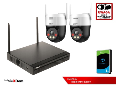 Zestaw monitoringu IP Dahua Bezprzewodowa 2 kamery 5MPx P5AE-PV i rejestrator z 1TB