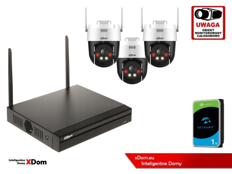 Zestaw monitoringu IP Dahua Bezprzewodowa 3 kamery 5MPx P5AE-PV i rejestrator z 1TB