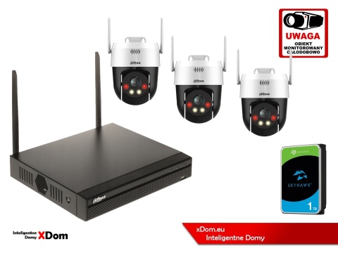 Zestaw monitoringu IP Dahua Bezprzewodowa 3 kamery 5MPx P5AE-PV i rejestrator z 1TB