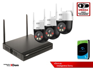Zestaw monitoringu IP Dahua Bezprzewodowa 3 kamery 5MPx P5AE-PV i rejestrator z dyskiem