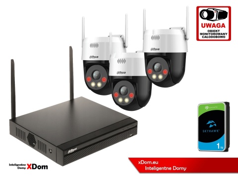 Zestaw monitoringu IP Dahua Bezprzewodowa 3 kamery 5MPx P5AE-PV i rejestrator z 1TB