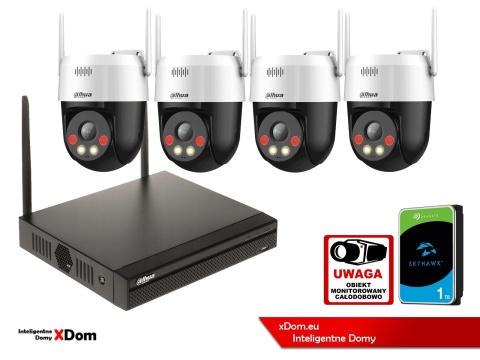 Zestaw monitoringu IP Dahua Bezprzewodowa 4 kamery 5MPx P5AE-PV i rejestrator z 1TB