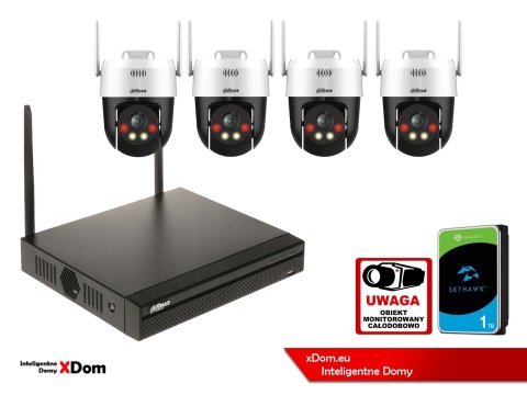Zestaw monitoringu IP Dahua Bezprzewodowa 4 kamery 5MPx P5AE-PV i rejestrator z 1TB