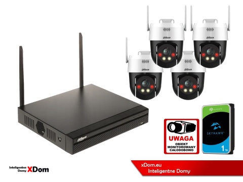 Zestaw monitoringu IP Dahua Bezprzewodowa 4 kamery 5MPx P5AE-PV i rejestrator z 1TB