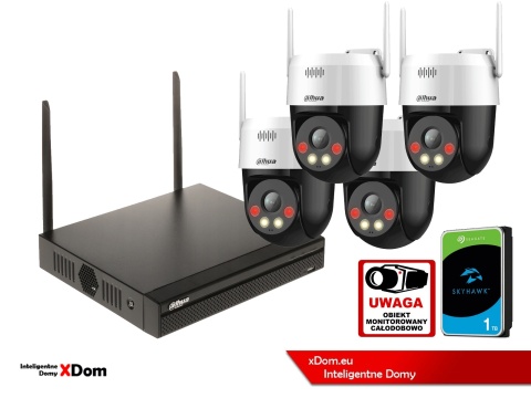 Zestaw monitoringu IP Dahua Bezprzewodowa 4 kamery 5MPx P5AE-PV i rejestrator z 1TB