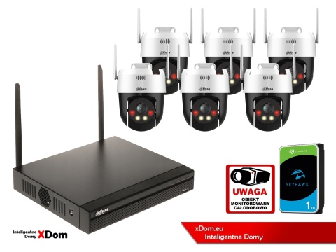 Zestaw monitoringu IP Dahua Bezprzewodowa 6 kamer 5MPx P5AE-PV i rejestrator z 1TB