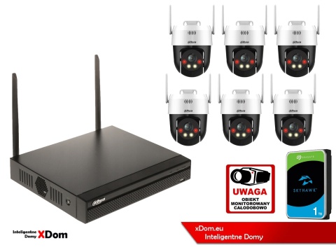 Zestaw monitoringu IP Dahua Bezprzewodowa 6 kamer 5MPx P5AE-PV i rejestrator z 1TB