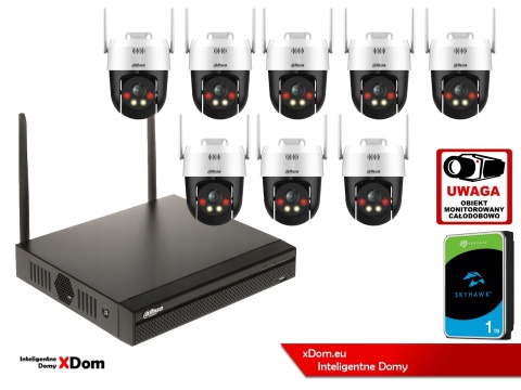 Zestaw monitoringu IP Dahua Bezprzewodowy 8 kamer 5MPx P5AE-PV i rejestrator z 1TB