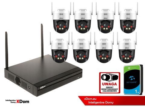 Zestaw monitoringu IP Dahua Bezprzewodowy 8 kamer 5MPx P5AE-PV i rejestrator z 1TB