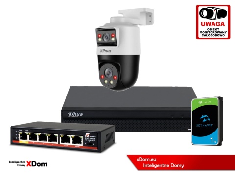 Zestaw monitoringu IP Dahua kamera obrotowa 2MP SDT2A200-2F-NB-A-PV