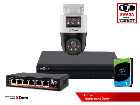 Zestaw monitoringu IP Dahua kamera obrotowa 2MP SDT2A200-2F-NB-A-PV