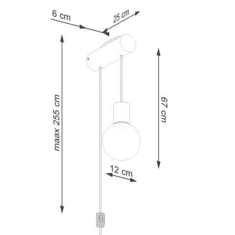 Kinkiet NIMBI G9 z włącznikiem
