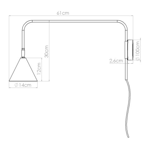 Kinkiet NOX ochra czerwona