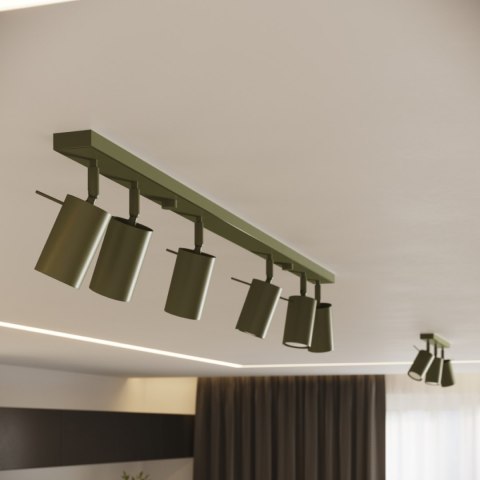 Plafon RING 6L zielony oliwkowy