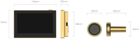 Bezprzewodowy wizjer do drzwi Ezviz HP2 2MP złoty