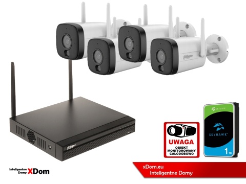 Zestaw monitoringu IP Dahua 4 Kamery WI-FI IPC-HFW1339DTK1-SAW-IL-0280B 3MP