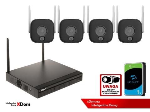 Zestaw monitoringu IP Dahua 4 Kamery WI-FI IPC-HFW1339DTK1-SAW-IL-0280B 3MP
