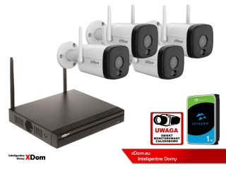 Zestaw monitoringu IP Dahua 4 Kamery WI-FI 3MPx smart podwójne oświetlenie LED IR do 30m
