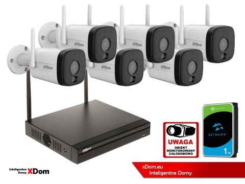 Zestaw monitoringu IP Dahua 6 Kamer WI-FI IPC-HFW1339DTK1-SAW-IL-0280B 3MP