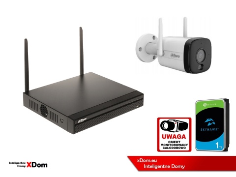 Zestaw monitoringu IP Dahua Kamera WI-FI IPC-HFW1339DTK1-SAW-IL-0280B 3MPxsmart podwójne oświetlenie