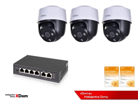 Zestaw monitoringu Imou 3 kamery obrotowe IPC-S21FAP 2MPx PoE