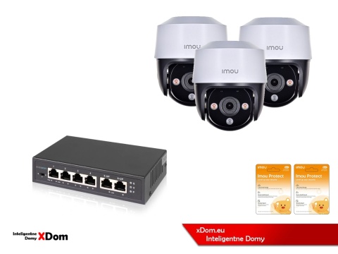 Zestaw monitoringu Imou 3 kamery obrotowe IPC-S21FAP 2MPx PoE