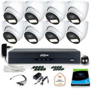Zestaw monitoringu 4w1 Dahua 8 Kamer zewnętrznych FullHD z dyskiem