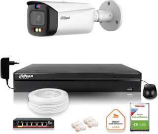 Zestaw monitoringu IP Dahua TIOC 8mpx 4K kamera tubowa NVR z dyskiem