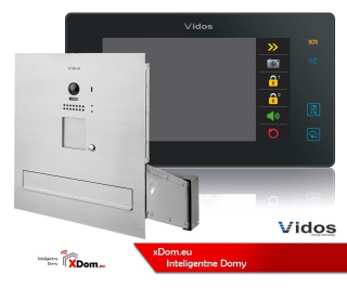 VIDOS Zestaw wideodomofonu skrzynka na listy monitor 7 cali S1201-SK+M1021B