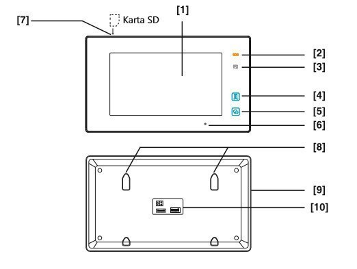 VIDOS Zestaw wideodomofonu skrzynka na listy z szyfratorem monitor 7 cali S1401D-SKM+M1021W
