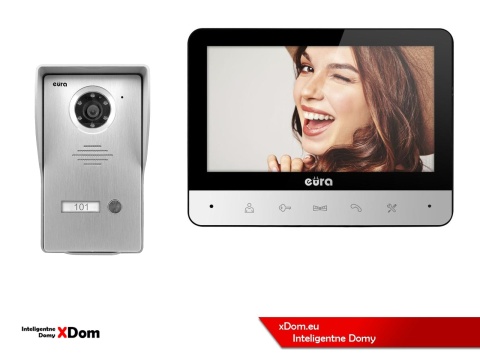 WIDEODOMOFON ''EURA'' CONNECT VDA-21A3_VDA-77A3 kolor 7'' obsługa 1 wejścia