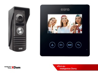 WIDEODOMOFON ZESTAW VDA-10A3 EURA CONNECT MONITOR 4,3 CALI VDA-52A3 BLACK