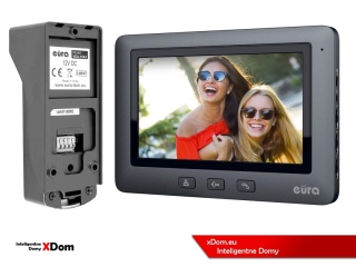 WIDEODOMOFON ZESTAW VDA-10A3 EURA CONNECT MONITOR 7 CALI VDA-45A3 BLACK