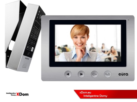 Zestaw Wideodomofonu Eura stacja bramowa z szyfratorem i czytnikiem RFID VDA-80A3 monitor 7'' VDA-20A3