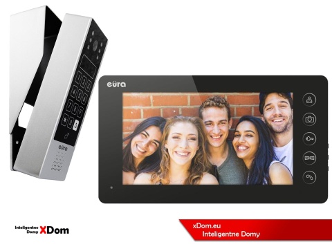 Zestaw Wideodomofonu Eura stacja bramowa z szyfratorem i czytnikiem RFID VDA-80A3 monitor 7'' VDA-05A3