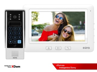 Zestaw Wideodomofonu Eura stacja bramowa z szyfratorem i czytnikiem RFID VDA-80A3 monitor 7'' VDA-45A3