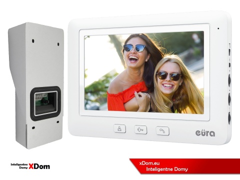Zestaw Wideodomofonu Eura stacja bramowa z szyfratorem i czytnikiem RFID VDA-80A3 monitor 7'' VDA-45A3