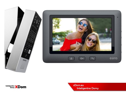 Zestaw Wideodomofonu Eura stacja bramowa z szyfratorem i czytnikiem RFID VDA-80A3 monitor 7'' VDA-45A3 BLACK