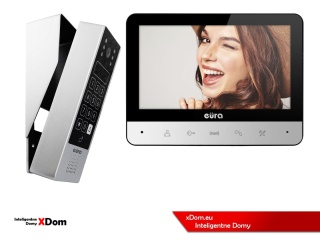 Zestaw Wideodomofonu Eura stacja bramowa z szyfratorem i czytnikiem RFID VDA-80A3 monitor 7'' VDA-77A3